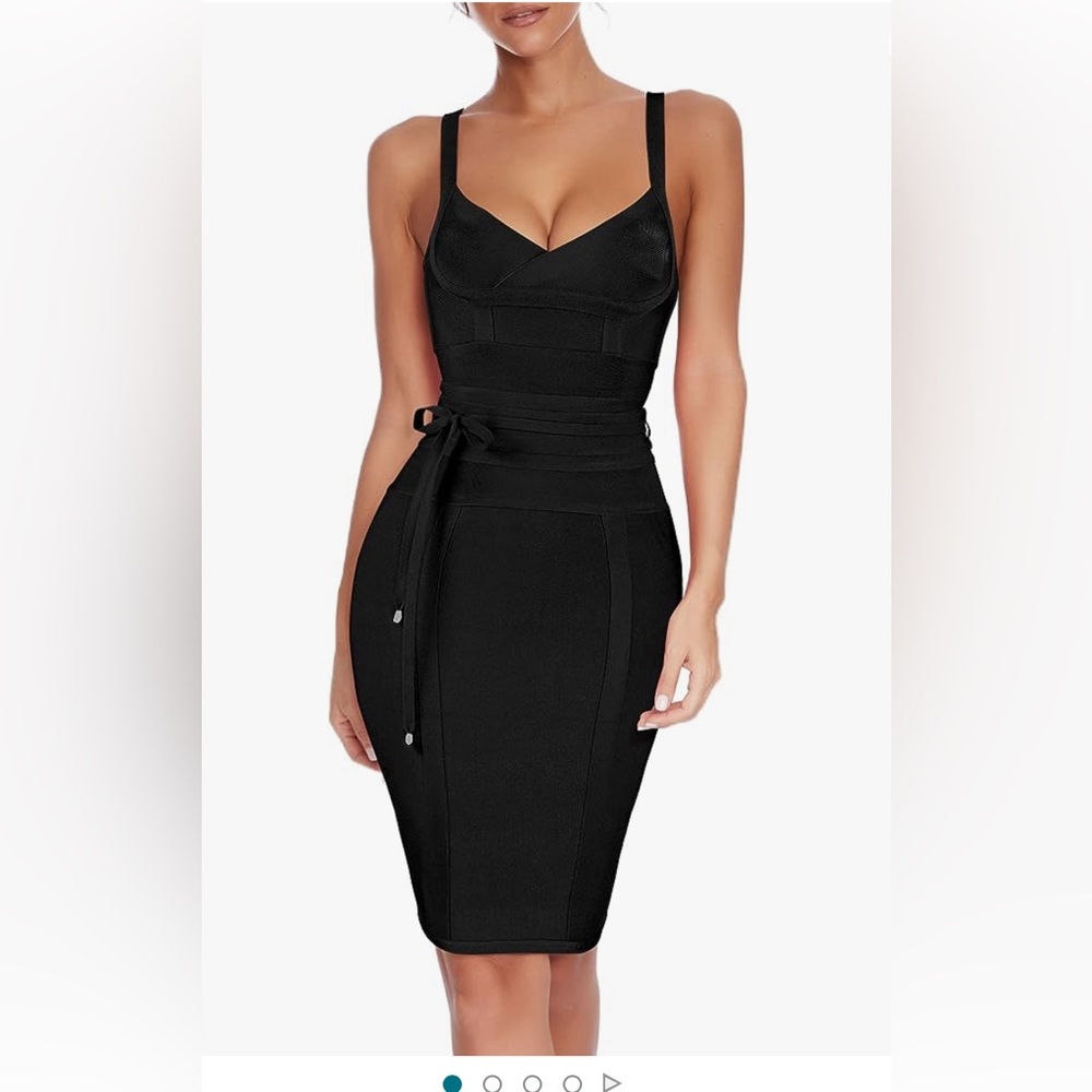Madam Uniq New Black bandage dress Small